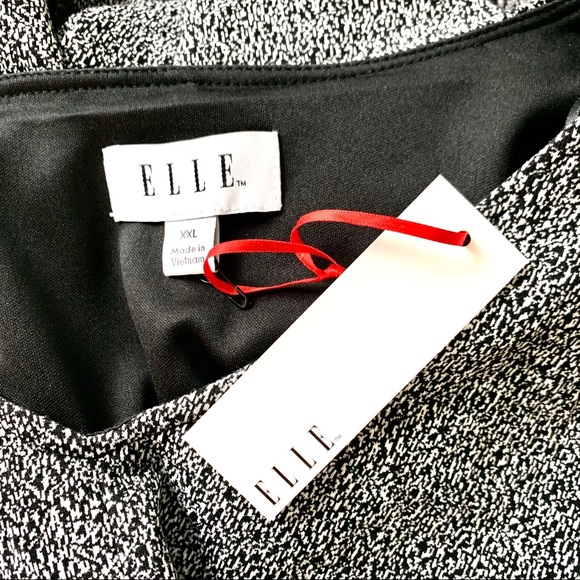 w/TAG New ELLE LACE trim Fit & Flare Gray DRESS - Picture 6 of 8